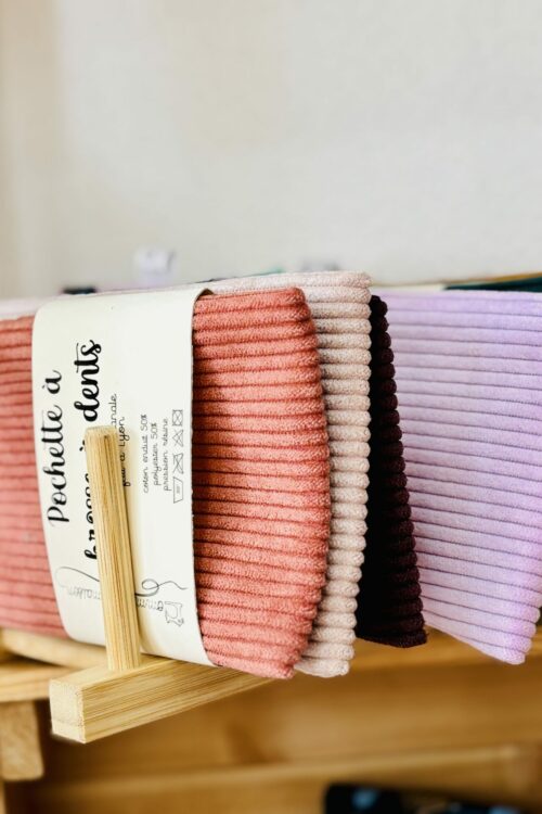 Etui Brosse à dents mixte velours et tissu enduit