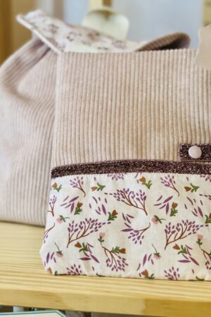 Protège-Carnet de Santé Personnalisé Velours Côtelé et Coton | Fait Main