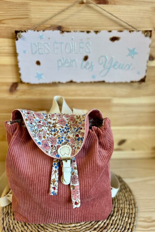 Sac à Dos Enfant Vieux Rose & Liberty Fleuri